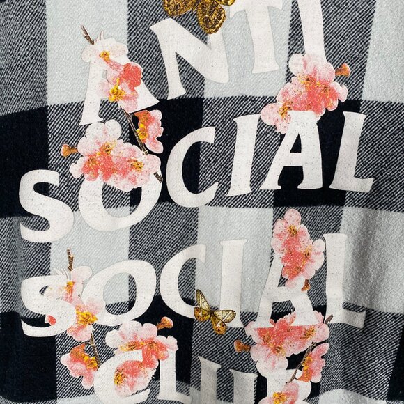 Anti Social Social Club Kkoch White Flannel Floral Size M - Picture 4 of 4